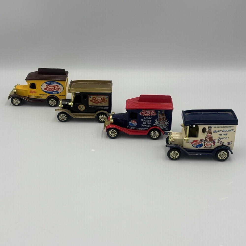 Pepsi Cola Delivery Classic Truck Die‎ Cast Plastic Vehicle Vintage Lot Of 4
